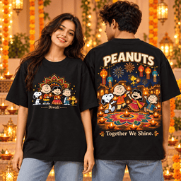Peanuts Together We Shine 3D Shirt for Friends Celebrating Every Bright Moment Side by Side NDN Worn Shirt Mockup