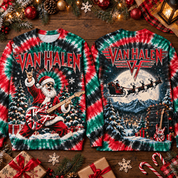 Van Halen Christmas Guitar Skeleton 3D Shirt for Holiday Rock Fans NTH1 - Sweatshirt Multicolor