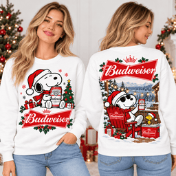 Budweiser Christmas Beer Holiday 3D Shirt NTH1 - Sweatshirt White