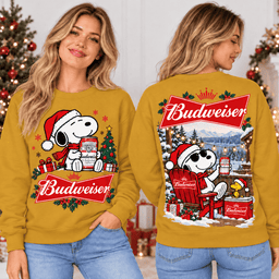 Budweiser Christmas Beer Holiday 3D Shirt NTH1 - Sweatshirt Golden Mustard