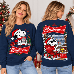Budweiser Christmas Beer Holiday 3D Shirt NTH1 - Sweatshirt Navy