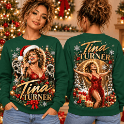 Tina Turner Glitter Stage Holiday Music T-Shirt for Legendary Performance Fans NTH1 - Sweatshirt Forest Green