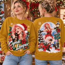 Cyndi Lauper Moonlit Holiday Performance T-Shirt for Eighties Music Fans NTH1 - Sweatshirt Golden Mustard