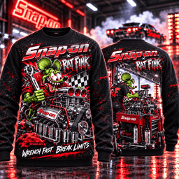 Snap On Rat Fink Hot Rod Racing Garage Wrench Fast Break Limits 3D Shirt NHH - Sweatshirt Black