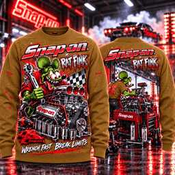 Snap On Rat Fink Hot Rod Racing Garage Wrench Fast Break Limits 3D Shirt NHH - Sweatshirt Golden Brown