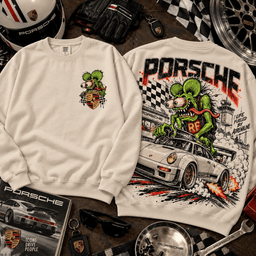 Porsche Rat Fink Classic Sports Car 3D Shirt for Road Racing Fans NTH1 - Sweatshirt Natural