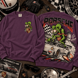 Porsche Rat Fink Classic Sports Car 3D Shirt for Road Racing Fans NTH1 - Sweatshirt Eggplant