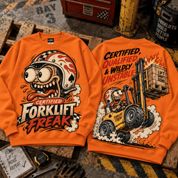 Drag Nut Certified Forklift Freak 3D Shirt For Forklift Operators NNK - Sweatshirt Cream