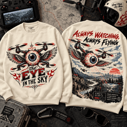 Flying Eyeball Drone Pilot 3D Shirt For Drone Lovers NNK - Sweatshirt Orange