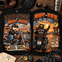 Buc-ee's Harley Davidson Highway 3D Shirt for Motorcycle Road Trip Fans NTH1 - Sweatshirt Black