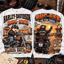 Buc-ee's Harley Davidson Highway 3D Shirt for Motorcycle Road Trip Fans NTH1 - Sweatshirt White