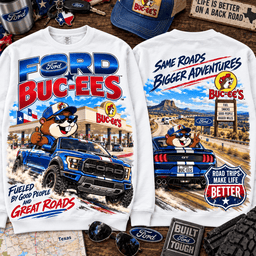 Buc-ee's Ford Blue Truck Road Trip 3D Shirt for Adventure Fans NTH1 - Sweatshirt White