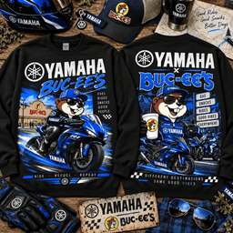 Buc-ee's Yamaha Blue Motorcycle Adventure 3D Shirt for Road Trip Fans NTH1 - Sweatshirt Black