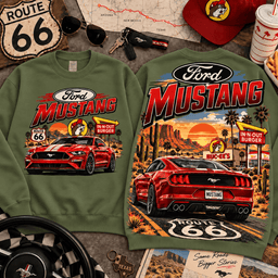 Buc-ee's Route 66 Vintage Car 3D Shirt NTH1 - Sweatshirt Army Green