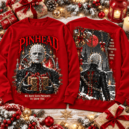 Hellraiser Pinhead Cursed Christmas Gifts 3D Shirt For Horror Lovers NNK - Sweatshirt Black