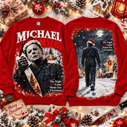Halloween Michael Myers Silent Night Stalker Christmas 3D Shirt For Horror Lovers NNK - Sweatshirt Black
