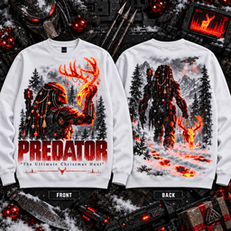 Predator Ultimate Christmas Hunt 3D Shirt For Sci Fi Lovers NNK - Sweatshirt White