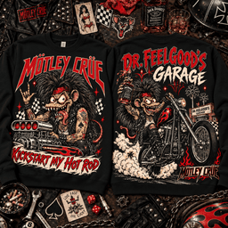 Rat Fink x Mötley Crüe – Kickstart My Hot Rod Glam Metal Graphic T-Shirt NNK - Sweatshirt Orange