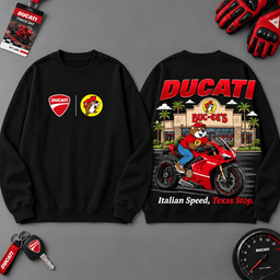 Buc-ee's Ducati Italian Speed Texas Stops 3D T-Shirt For Motorcycle Fans NDN - Sweatshirt Black