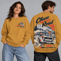 Tom and Jerry x Audi Quattro Chase the Road Rally 3D Shirt PTH - Sweatshirt Golden Ochre