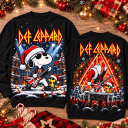 Def Leppard Snoopy Guitar And Holiday Concert Christmas 3D Shirt NTH1 - Sweatshirt Black
