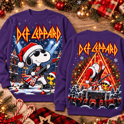 Def Leppard Snoopy Guitar And Holiday Concert Christmas 3D Shirt NTH1 - Sweatshirt Royal Purple