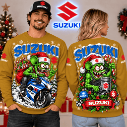 Suzuki Christmas Racing Motorcycle 3D Shirt NTH1 - Sweatshirt Golden Mustard