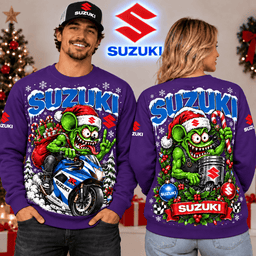 Suzuki Christmas Racing Motorcycle 3D Shirt NTH1 - Sweatshirt Royal Purple