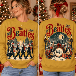The Beatles Christmas Abbey Road Graphic 3D Shirt NTH1 - Sweatshirt Mustard Gold