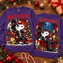 Alice Cooper Snoopy Top Hat Gothic Christmas 3D Shirt NTH1 - Sweatshirt Royal Purple