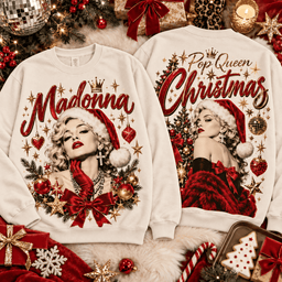 Madonna Pop Queen Christmas 3D Shirt NTH1 - Sweatshirt Cream