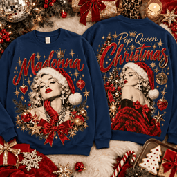 Madonna Pop Queen Christmas 3D Shirt NTH1 - Sweatshirt Navy