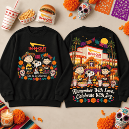 In-N-Out Peanuts Remember With Love T-Shirt for Día de los Muertos Memories NDN - Sweatshirt Black