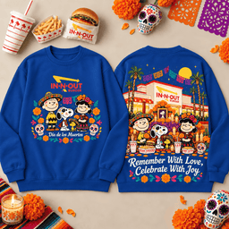 In-N-Out Peanuts Remember With Love T-Shirt for Día de los Muertos Memories NDN - Sweatshirt Cobalt Blue