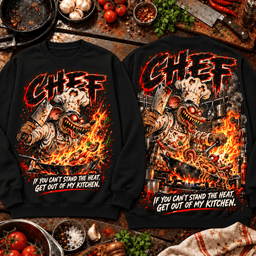 Chef Rat Fink Can’t Stand The Heat 3D Shirt For Chef Lovers NNK - Sweatshirt Black
