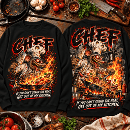 Chef Rat Fink Can’t Stand The Heat 3D Shirt For Chef Lovers NNK - Sweatshirt Orange