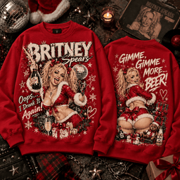 Britney Spears Gimme Gimme More Beer Christmas 3D Shirt For Pop Music Lovers NNK - Sweatshirt Black