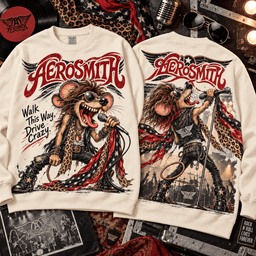 Aerosmith Steven Tyler Rat Fink Wild Rock 3D Shirt For Rock Lovers NNK - Sweatshirt Cream