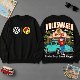 Buc-ee's Volkswagen Easy Cruise Road Trip 3D T-Shirt For Classic Car Fans NDN - Sweatshirt Black