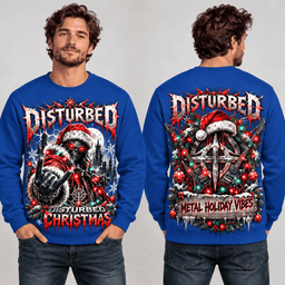 Disturbed Christmas Monster Artwork 3D Shirt for Dark Rock Holiday Fans NTH1 - Sweatshirt Royal Blue