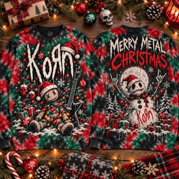 Korn Christmas Teddy Bear Skull 3D Shirt for Alternative Metal Holiday Fans NTH1 - Sweatshirt Black