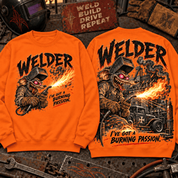 Welder Rat Fink Burning Passion 3D Shirt For Welder Lovers NNK - Sweatshirt Black