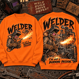 Welder Rat Fink Burning Passion 3D Shirt For Welder Lovers NNK - Sweatshirt Cream