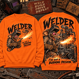 Welder Rat Fink Burning Passion 3D Shirt For Welder Lovers NNK - Sweatshirt Orange