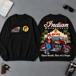 Buc-ee's Indian Open Roads Buc-ee's Stops 3D T-Shirt For Motorcycle Adventure Riders NDN - Sweatshirt Black