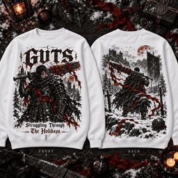 Guts Berserk Dark Fantasy Christmas 3D Shirt For Anime Lovers NNK - Sweatshirt White