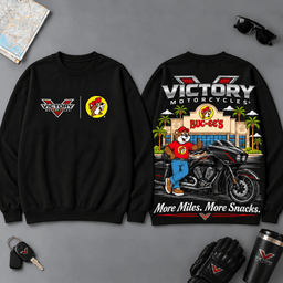 Buc-ee's Victory More Miles More Snacks 3D T-Shirt For Motorcycle Adventure Riders NDN - Sweatshirt Black