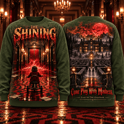 The Shining Overlook Hotel Danny Tricycle Grady Twins Blood Elevator Maze Horror 3D Shirt NHH - Sweatshirt Moss Green