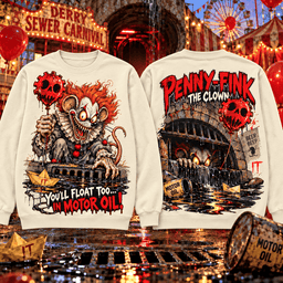 IT X Rat Fink Penny Fink Sewer Carnival 3D Shirt For Pennywise And Horror Lovers NNK - Sweatshirt Cream