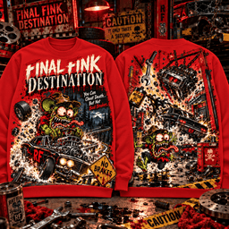 Final Destination Final Fink Rat Fink Deadly Highway 3D Shirt for Horror Thriller Lovers NNK - Sweatshirt Red